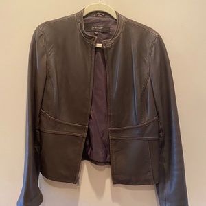 Prague Contemporary Brown Lambskin Leather Jacket